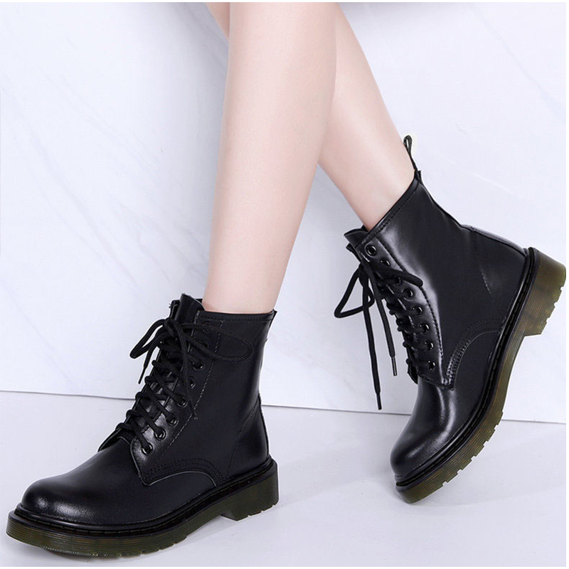 

Women Boots 2020 Spring Autumn Ankle Boots Winter Women Genuine Leather Man Equestrain Western Basic Desert, Black