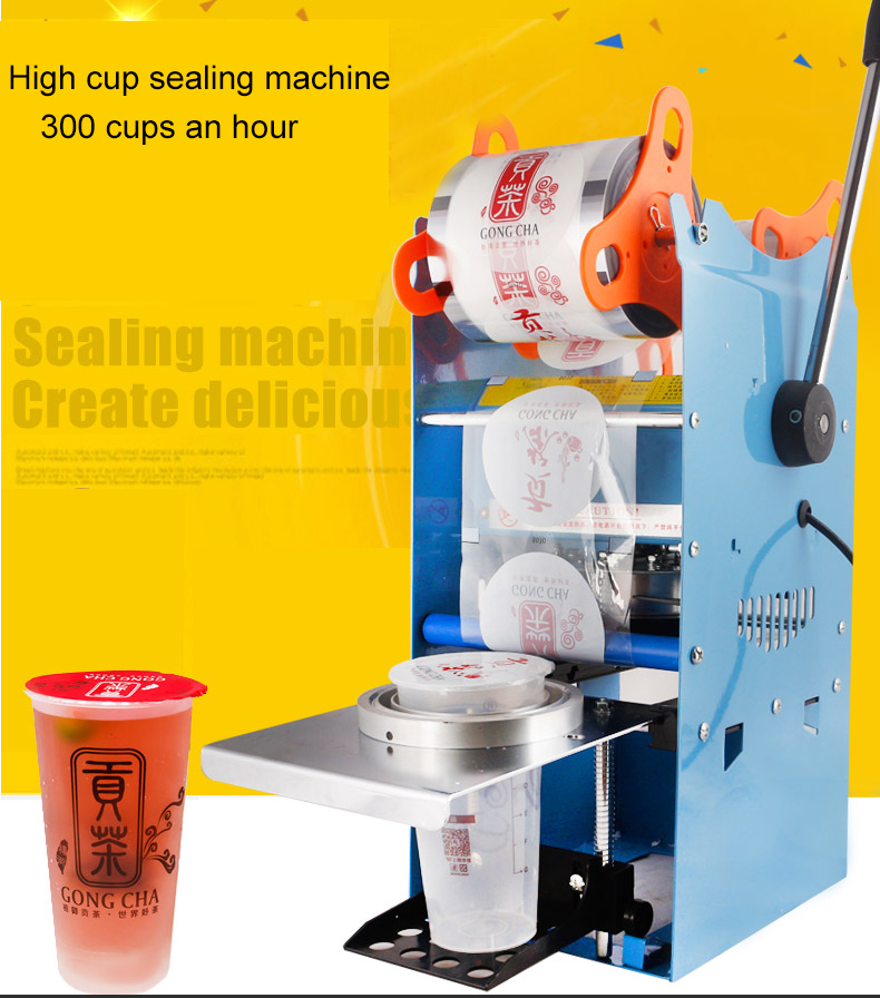 

food processing equipment WY802F manual plastic paper bubble tea cup sealer sealing machine seal 9/9.5cm PP/paper mater