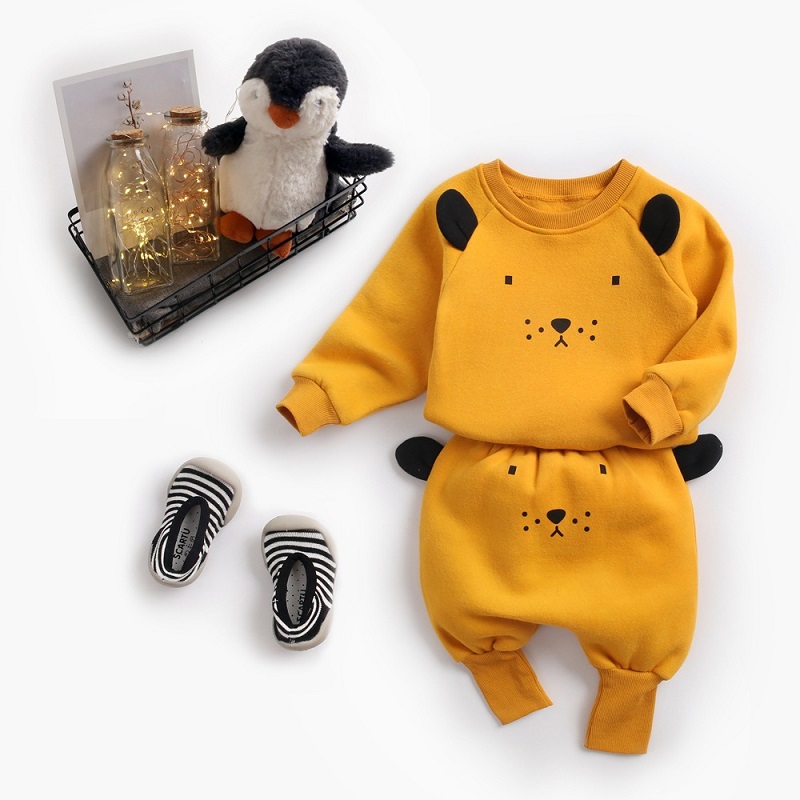 

Boy clothing set Baby girls outfit for baby girl Suit cotton Cartoon sweater +Harem pants set velvet Newborn toddler tracksuit, As picture