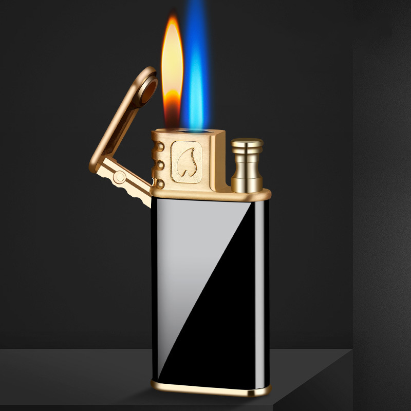 

Torch Lighter Double Flame Switchable Lighter Metal Creative Refillable Butane Gas Lighter Cigarette accessories