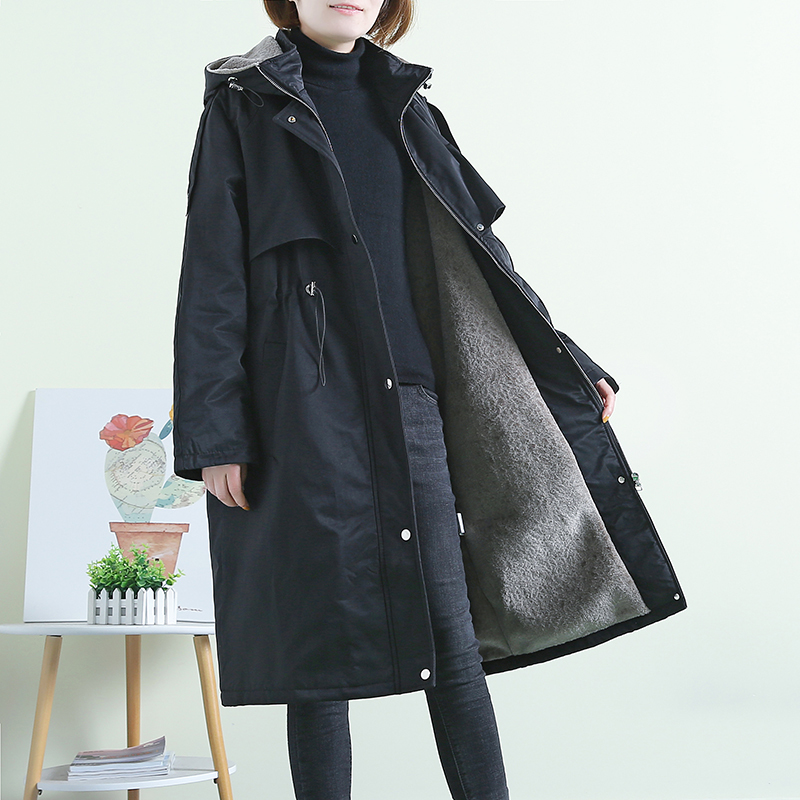 

2020 New Winter Jacket Women Long Coat Women Korean Parkas Hooded Womens Jackets Abrigos Mujer Invierno 2020 1852 YY1522, Black