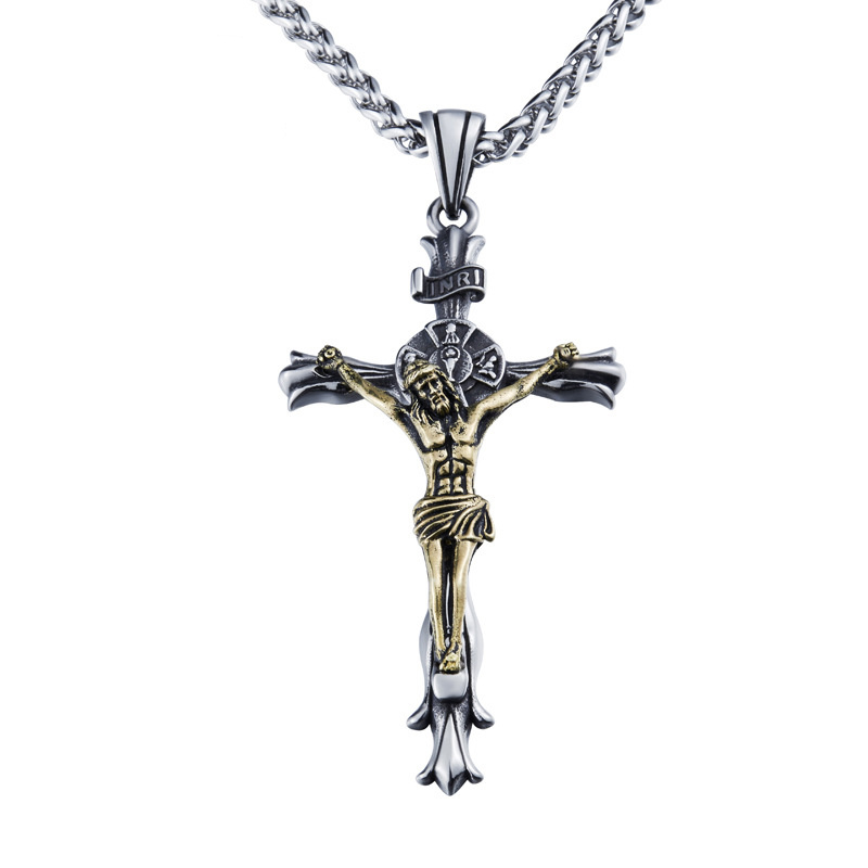 

Titanium Steel Men's Big Jesus Pendant Catholic