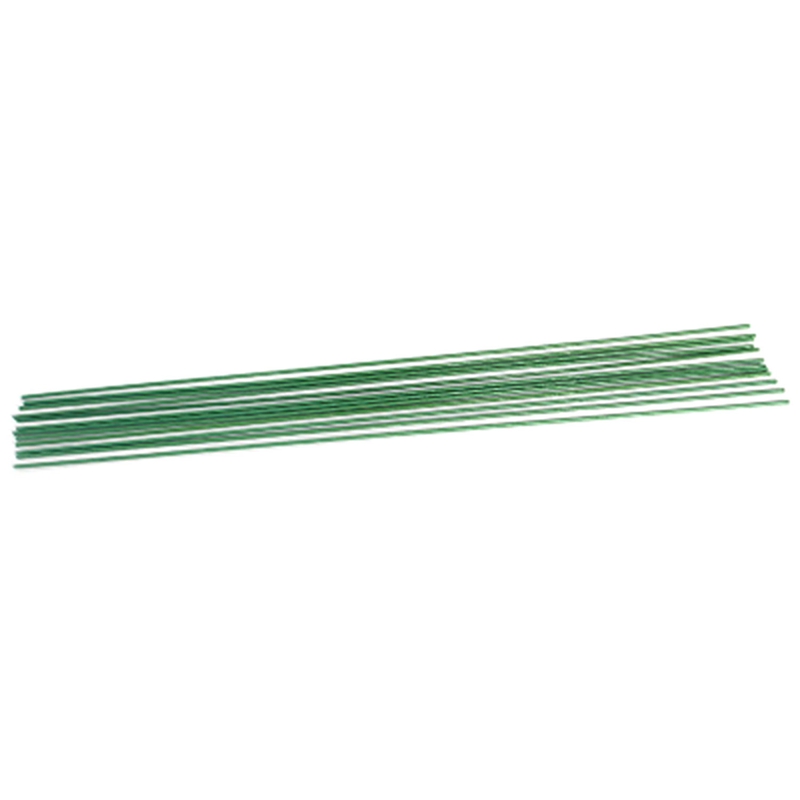 

120 pcs No 2 plastic flower rod 2mmDiameter 40cm Long Iron Wire Used for DIY Nylon Stocking Flower Making, Green