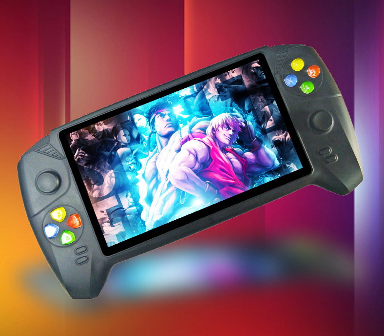 

Portable Game Players RS08 HD 7 Inch Retro Handheld Console Many Emulators 48G 3000 Games Double Joystick For GBA NES