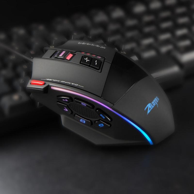 

ZELOTES C-13 13 Keys 10000DPI Adjustable RGB Optical Gaming Wired USB Mouse