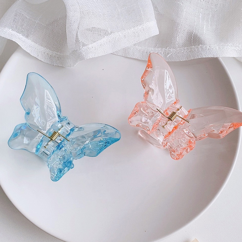 

Oaoleer 1PC Korean Women Hair Clips Crystal Butterfly Claw Hairpins For Women Girls Bling Butterfly Translucent Hair Accessories