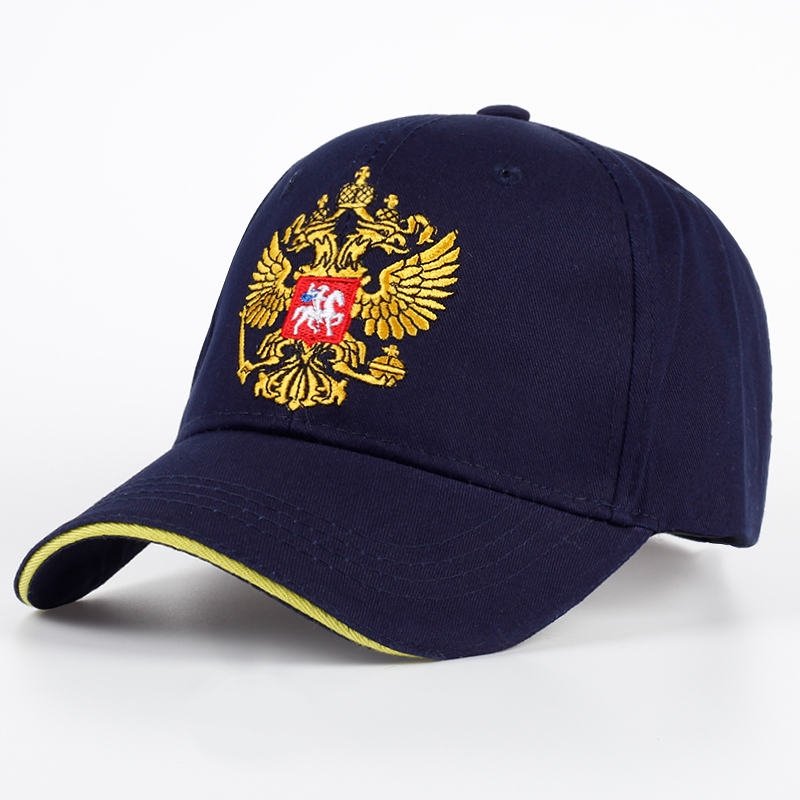 

New Unisex 100% Cotton Outdoor Baseball Cap Russian Emblem Embroidery Snapback Fashion Sports Hats For Men & Women Patriot Cap, White