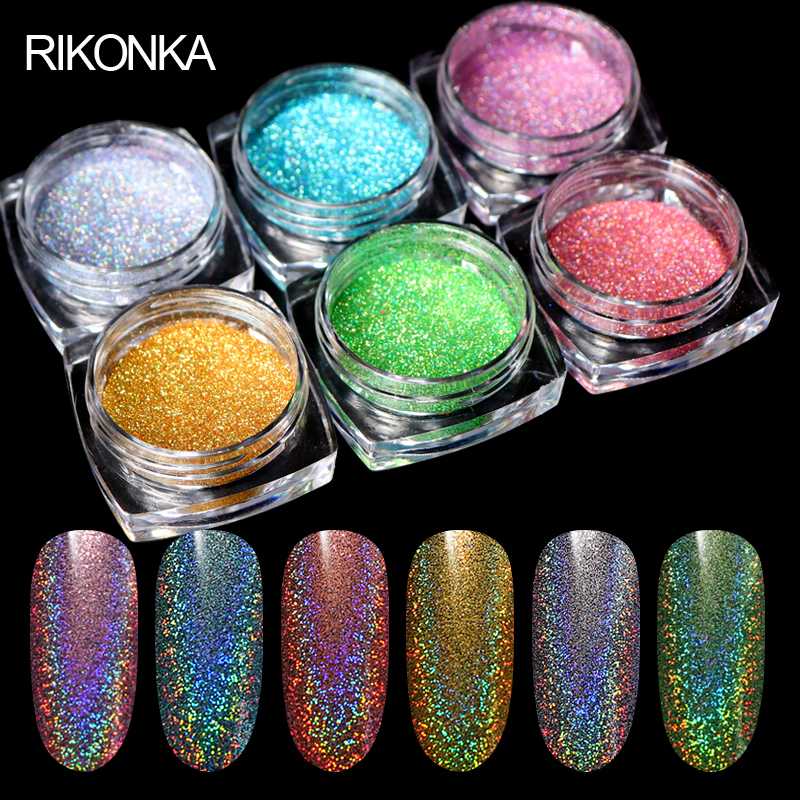 

Holographic Nails Laser Powder Silver Glitter Chrome Nail Powder Dip Mirror Polishing Chrome Pigments Nail Art Decoration