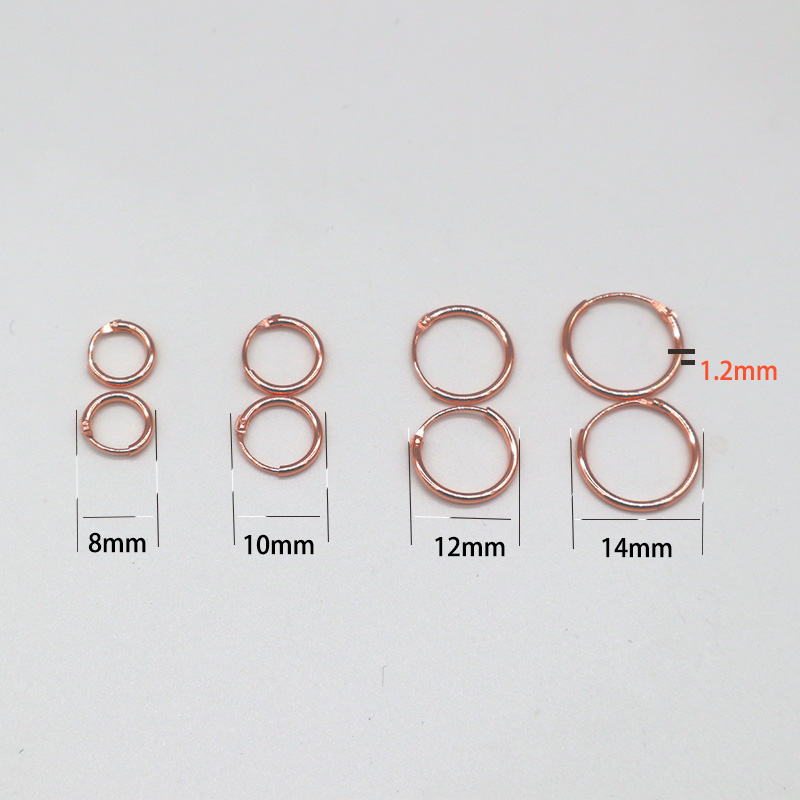 

Hoop & Huggie Rose Gold Color Simple Small Ear Bone Earrings For Women 925 Sterling Silver Material Mini Round Circle Hoops