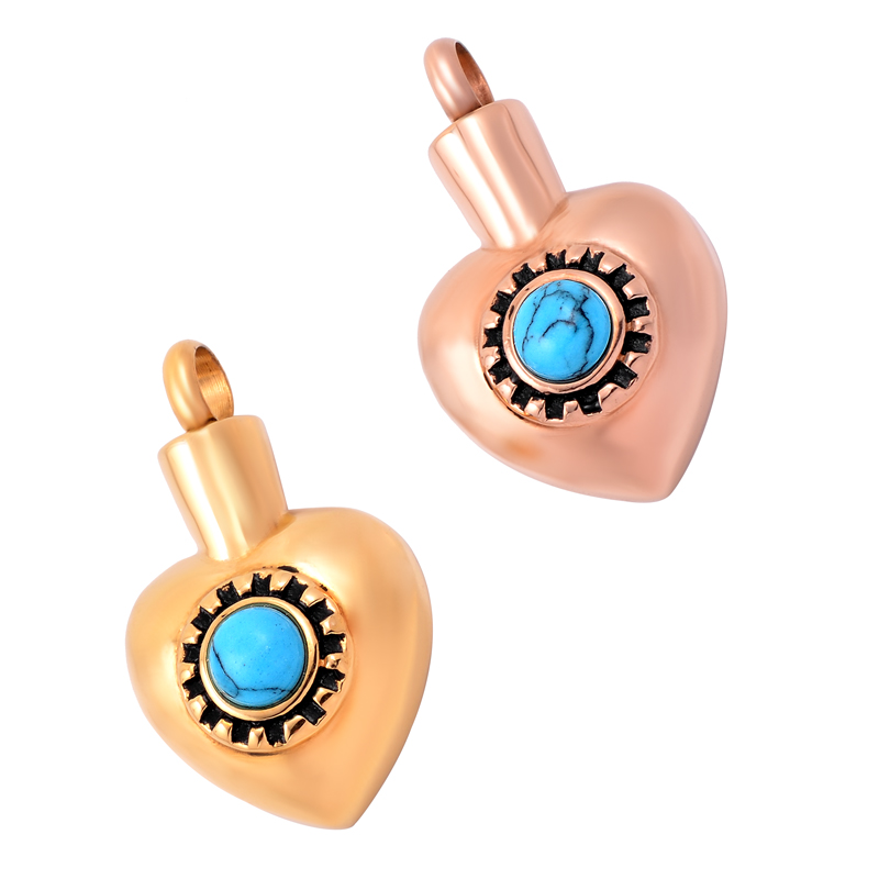 

IJD9600 Stainless Steel Inlay Crystal Heart Cremation for Ashes Urn of Loved Ones for Women Beautiful Gifts Keepsake Jewelry