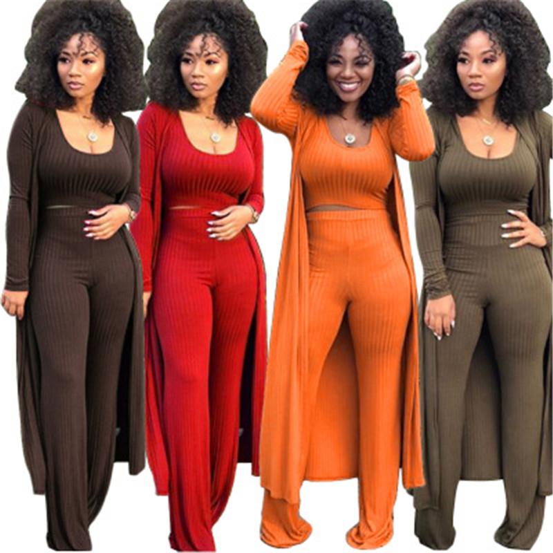 

Women Knitted Long Sleeve Sets Fashion Trend Cardigan Coat Loose Wide Leg Pants Top 3 Piece Set Female Designer High Elasticity Tight Suits