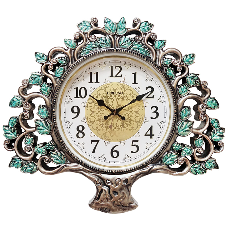 

Vintage European Wall Clock Luxury Large Creative Silent Art Resin Quartz Living Room Wall Clock Antique Home Decoration DA60WC