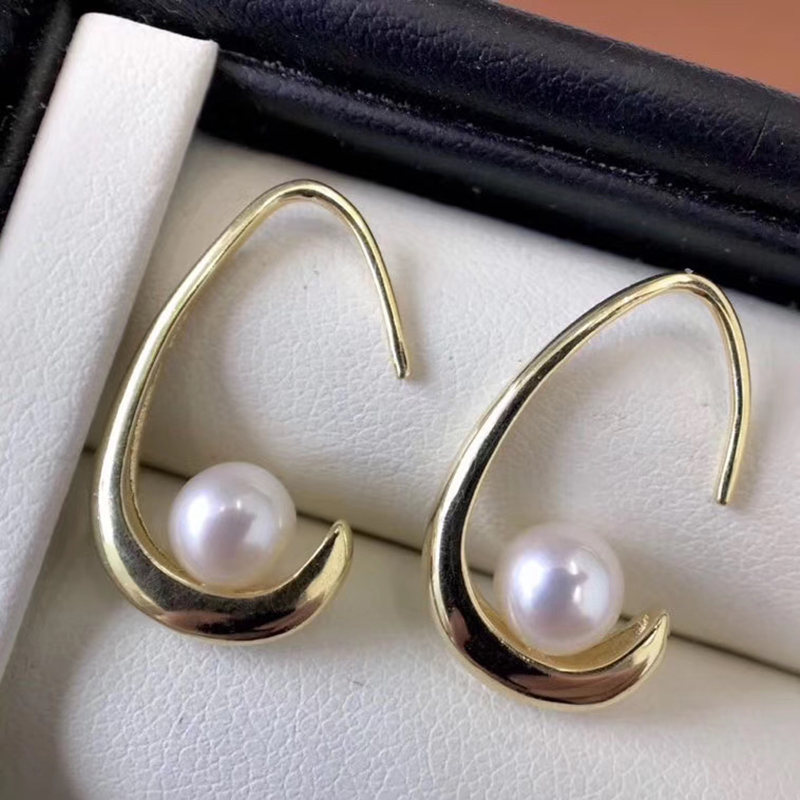 

100% nature freshwater pearl earring with 925 silver hook -- high quality pearl earring,18 k gold plating