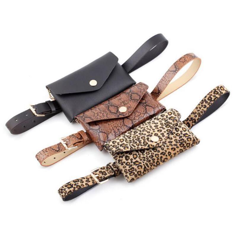 

Female Chain Envelope Shoulder Belt Bag Fashion Fanny Pack Snakeskin Pattern PU Leather Phone Pouch Ladies Chest Bag, Sky blue