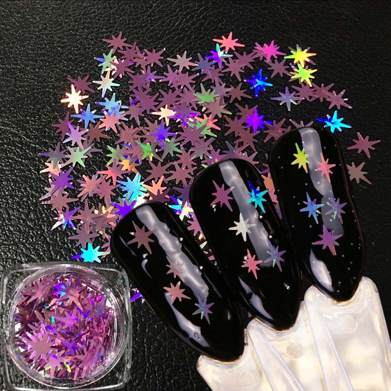 

1 Box Shiny Ultrathin Sequins 6Colors Nail Art Glitter Tips UV Gel 3D Nail Decoration Manicure DIY Accessories