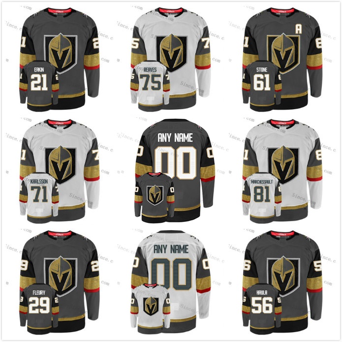

Marc-Andre Fleury Men Women Kids Knights Custom S-4XL James Neal Stone Reilly Smith Marchessault Pacioretty Reaves Tuch Jersey, Grey womens s-xxl