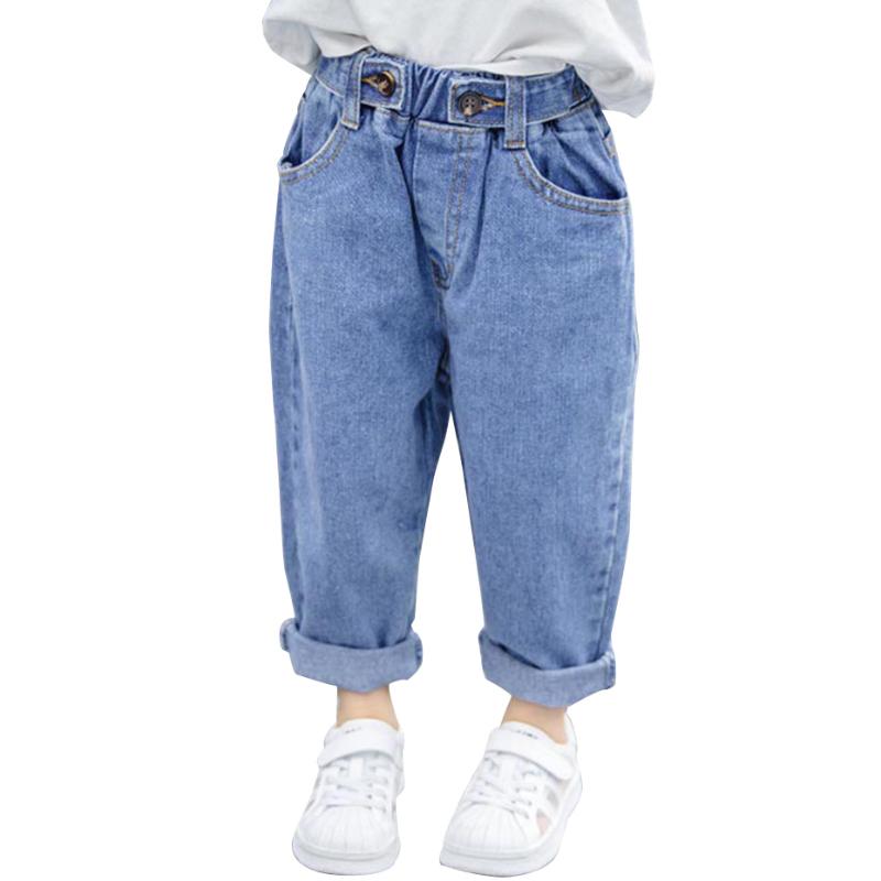

Baby Girl Jeans Solid Pattern Jeans Girl Casual Style Kids Girls Apring Autumn Toddler Kid Clothes, As picture