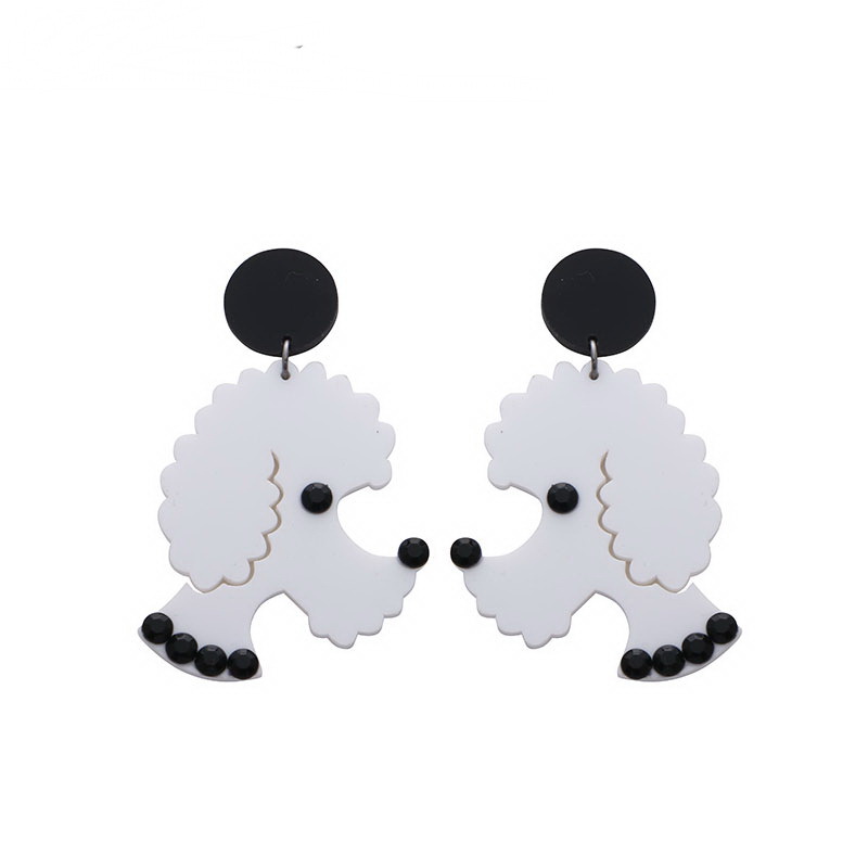

European Fashion Personality Acrylic Animal Dog Earrings Female Night Club Hip Hop Jewelry