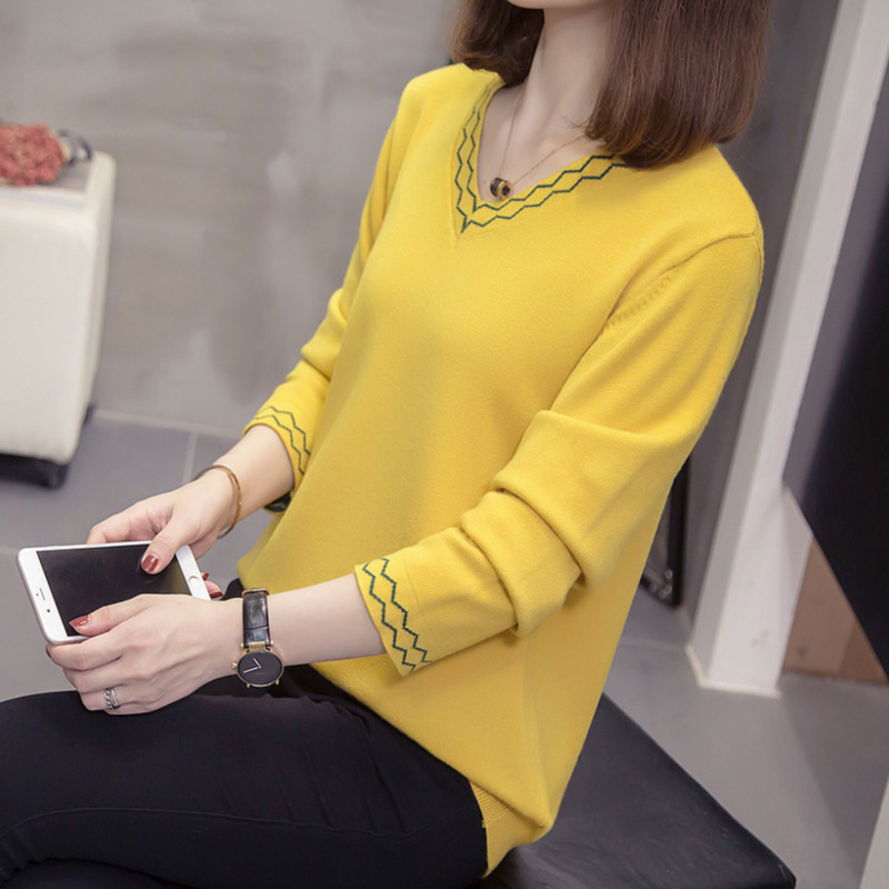 

plus size v-neck knitted sweaters women 2020 autumn winter trendy loose long sleeve ladies pullovers jumpers oversized knit tops, Pink