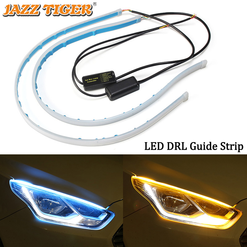 

Car LED Daytime Running Light Flexible Soft Guide Strip 12V Dynamic Turn Signal For Solaris Elantra Avante Tucson Kona, As pic