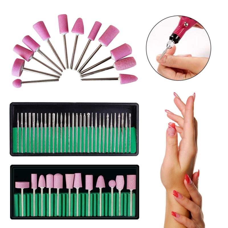 

12 Styles/Set Nail Art Electric File Drill Bits Rerlacement Manicure Pedicure Kit Set Tool Silver Needle Nail Polisher Polishing