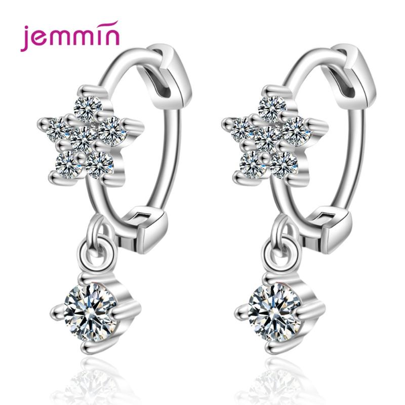 

Korean Shiny Crystal Wedding Earrings Fashion Jewelry Trendy CZ Zircon Hoop Earrings For Women Pendientes brincos