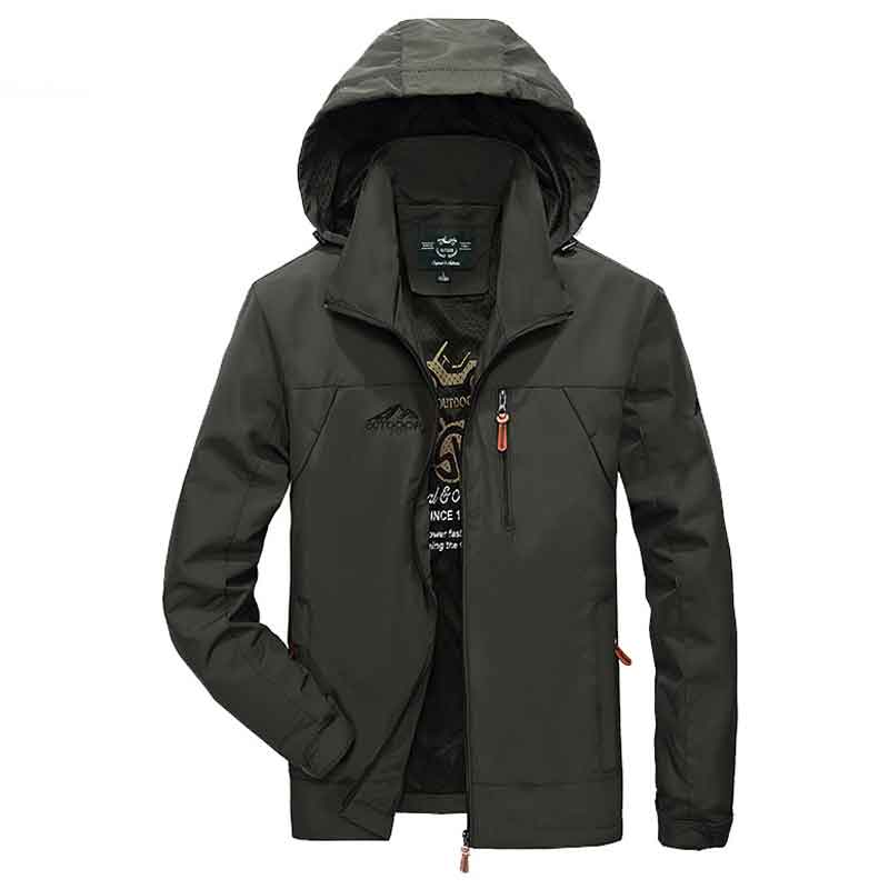 

Men's Casual Outwear Jacket Brand Jaqueta Thin Windbreakers Water-resistant Spring Autumn Outdoor Coat -4XL Jackets, Black