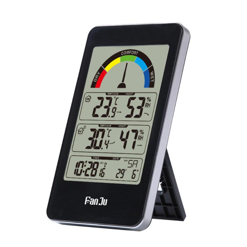 

FanJu Electronic Digital Alarm Clock Wireless Temperature Humidity Meter Pointer Comfort Indication Indoor Outdoor 3356