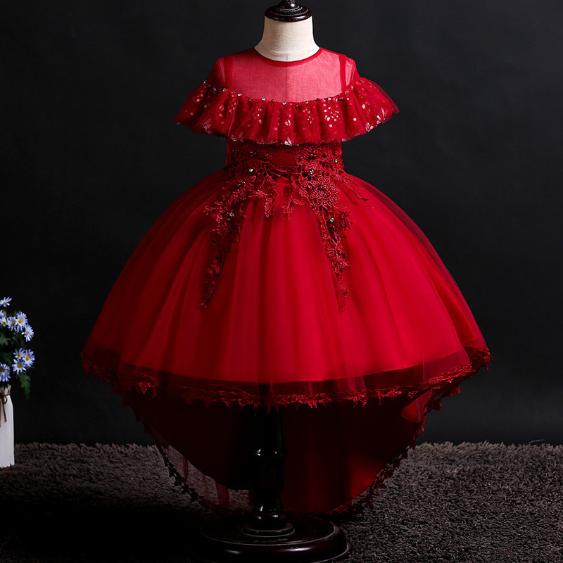 

Summer Girls Dress Children's Clothing Party Princess Baby Kids Girls Clothing Wedding Dresses Prom Dress Teen Costume 4-14YRS, As picture3