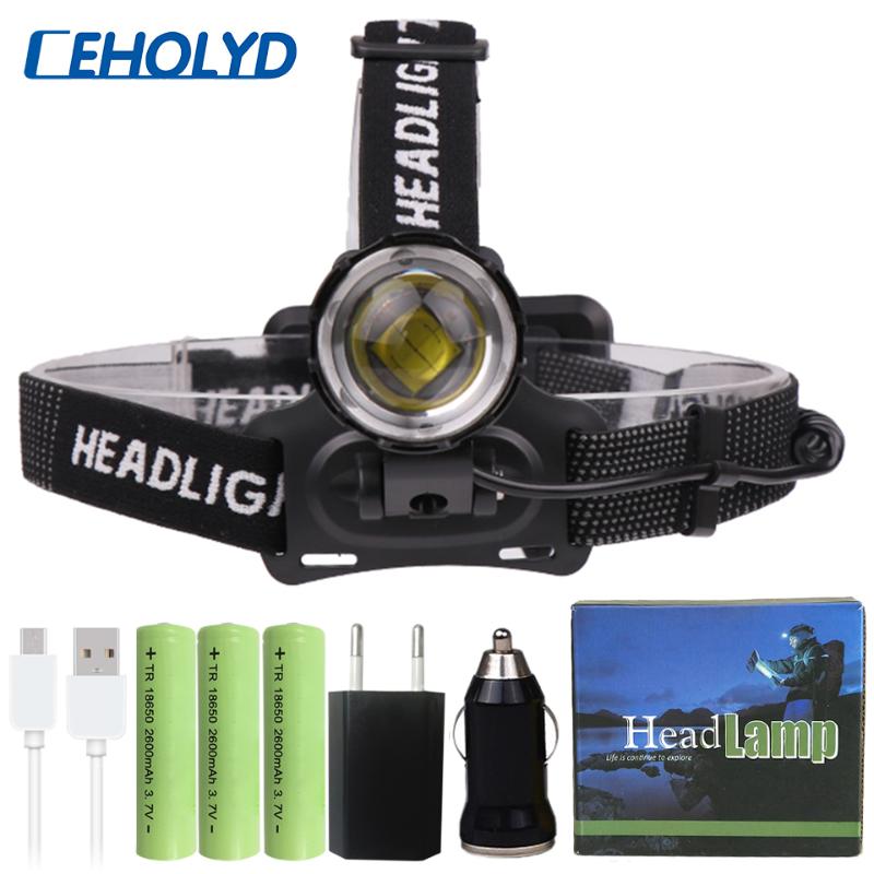 

XHP70.2 32W The Most Powerful Led Headlamp Zoom Head Lamp Torch Lantern Power Bank 7800mah 18650 Battery Headlight