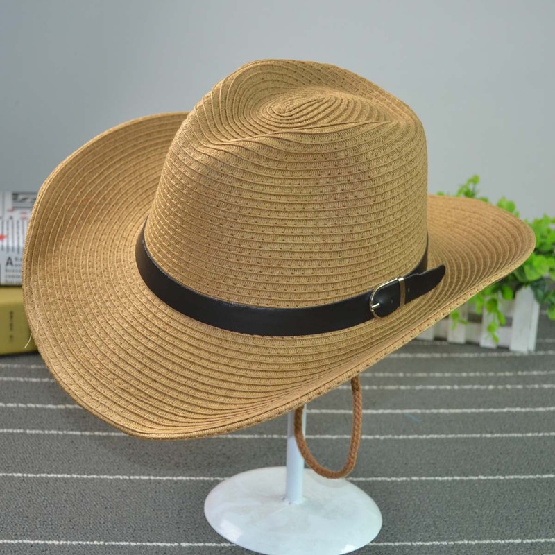 

Korean Style Men's Summer Beach Big-edge Sunshade Hat Summer Tide Sun Hats Fishing Hat Straw Cap Beach Caps Kapelusz, Khaki