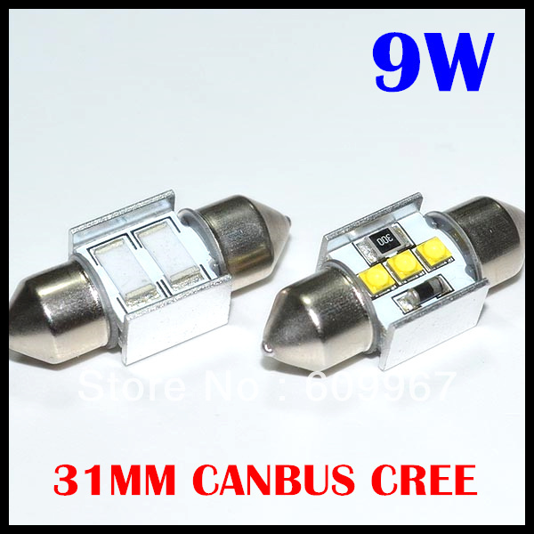 

festoon led 31MM 9w canbus cree chips led car bulb canbus dome light Interior Bulbs Reading Light Car Sourse, As pic