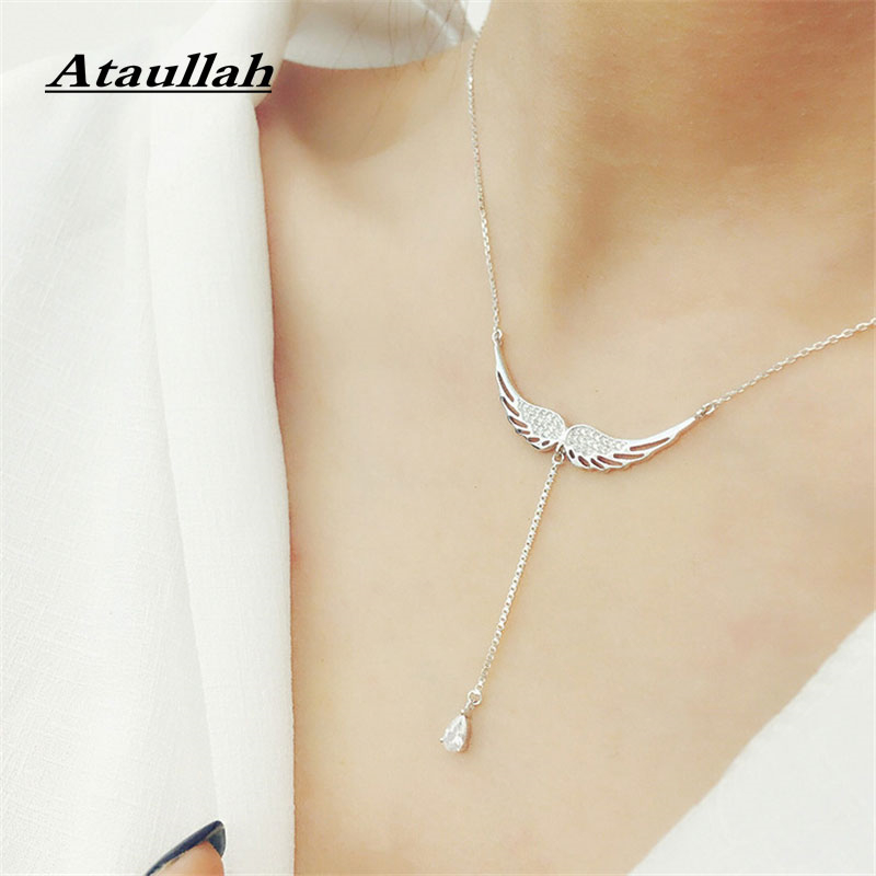 

Ataullah Free Shipping New Fashion Angel Pendant 925 Sterling Silver Necklace Women Holiday Beach Jewelry Wholesale NW031