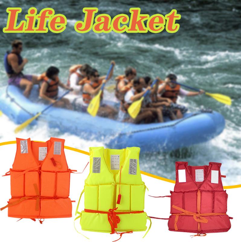 

1pcs Univesal Children Adult Vest Jacket Hiking Swimming Boating Beach Outdoor Survival Aid Jacket For Kid With Whistle #YL5