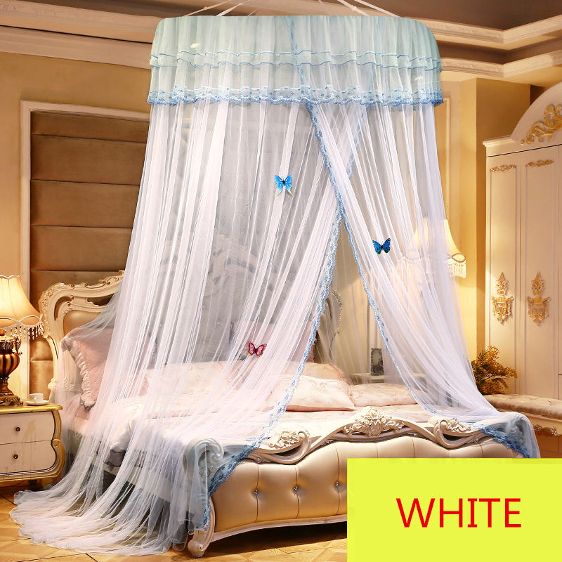 

Mosquito Net Elegant Lace Dome Bed Netting Canopy Pink Yellow Purple Circular Polyester Mesh Easy To Install Insect Bedcover
