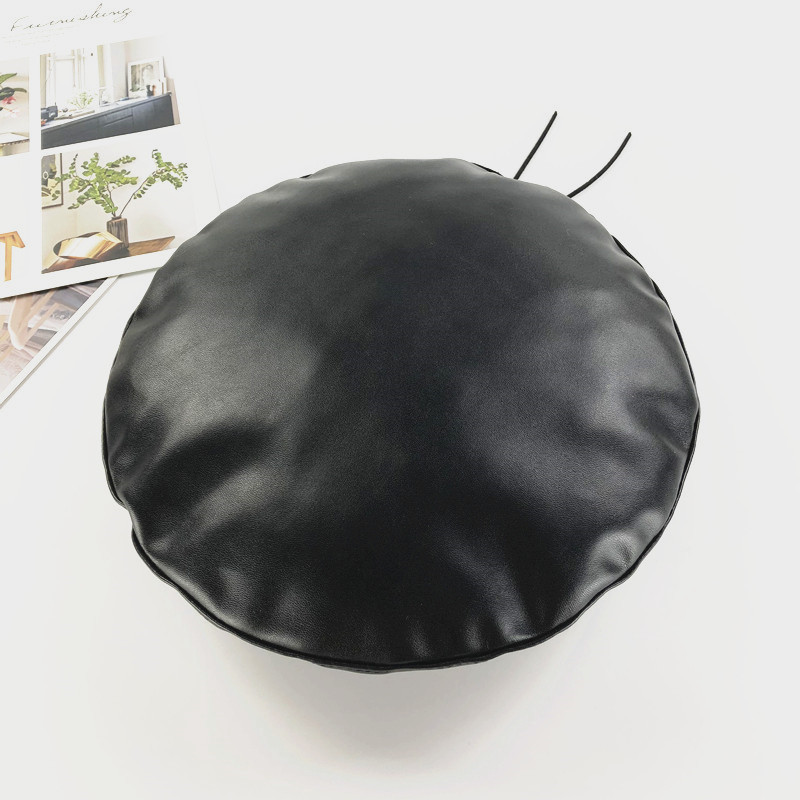 

PU beret hat Women beanie autumn and winter monochrome octagonal hat outdoor wild painter