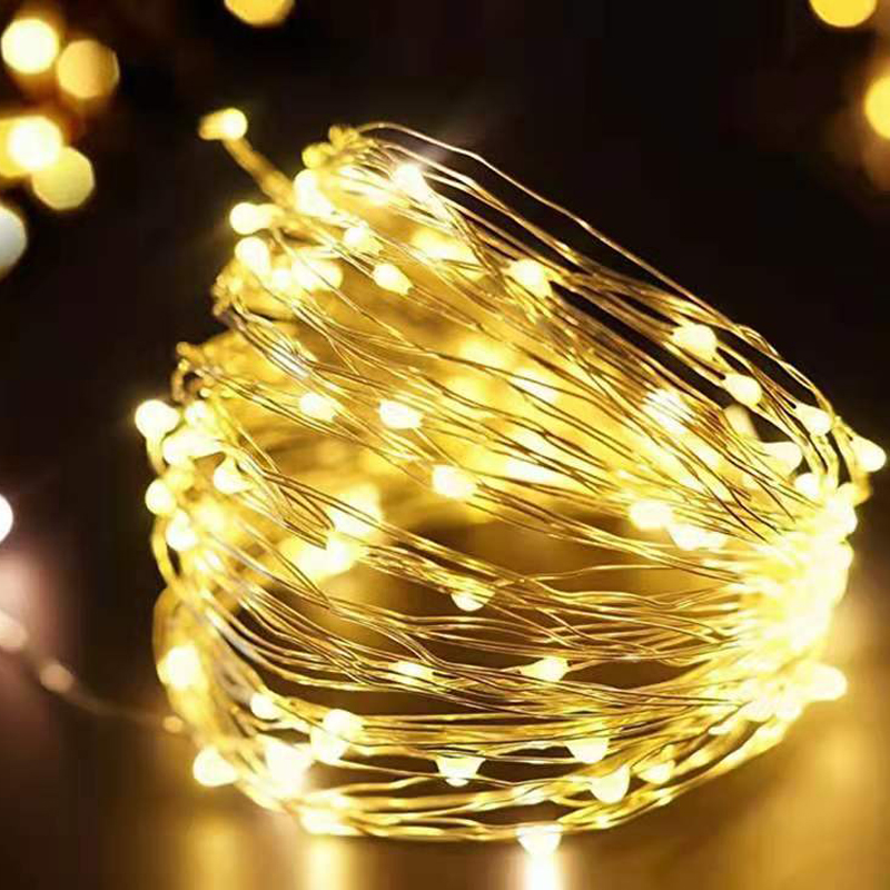 

LED String Light Cooper Wire Fairy Warm Yellow White Home Christmas Wedding Party Garden Decorations Waterproof Decorative Lights
