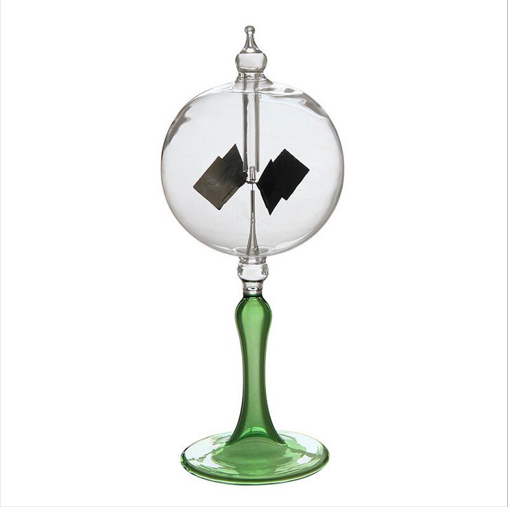 

4 Blades Rotating Glass Windmill Solar Powered Crookes Radiometer Light Mill Educational Teaching Study Tool Office Home Decor