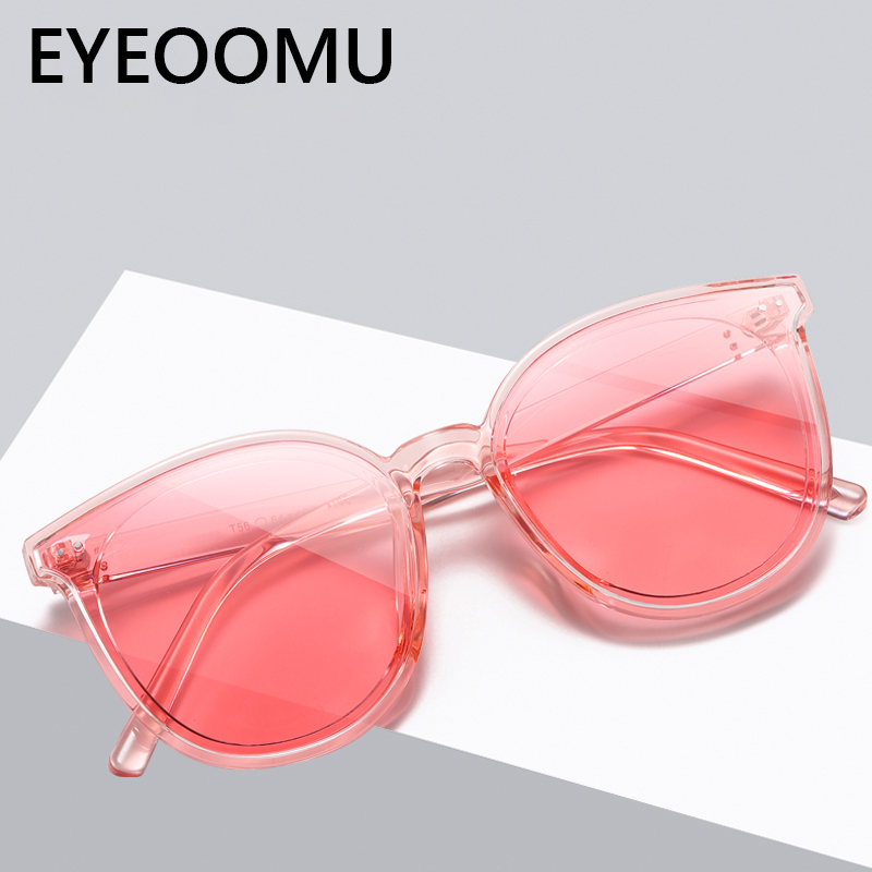 

EYEOOMU Vintage Oval Cat Eye Sunglasses For Women Polarized Mirror UV400 High Quality Design Female Over Size Frame