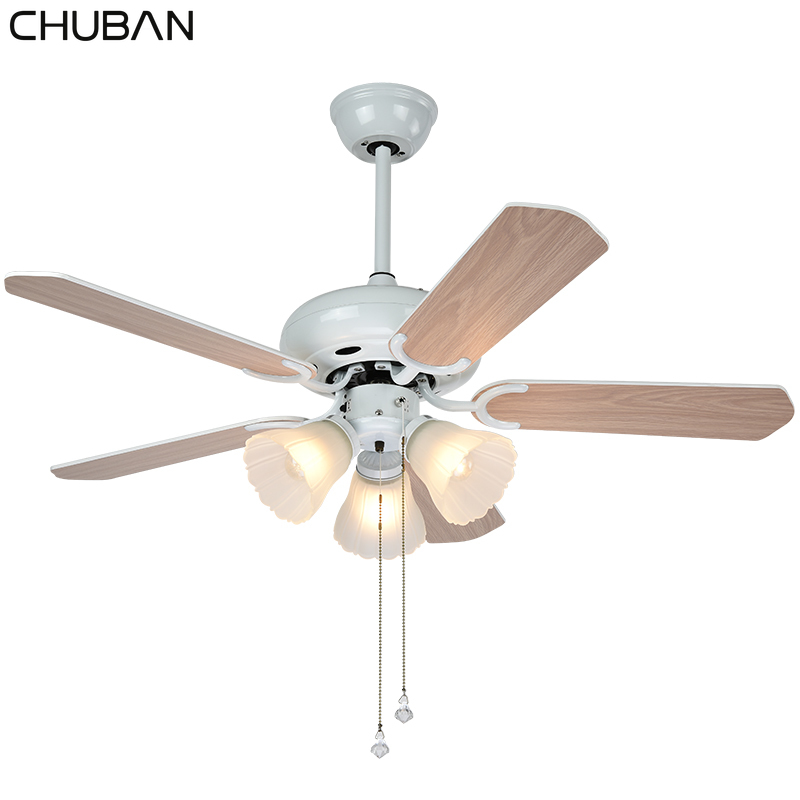 

45 Inch American Vintage Ceiling Fan with Lights Remote Control 220V Ventilador De Techo Bedroom Fan Lamp E27 LED Indoor Light