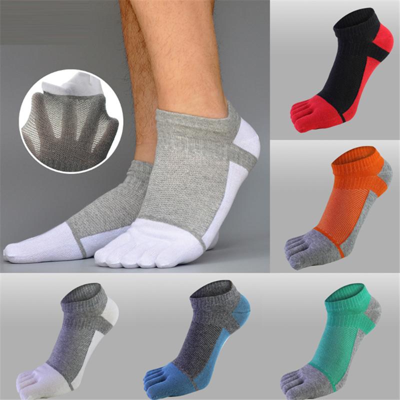 

2020 New Casual Compression Socks Sports Soft Men's Fashion Socks Five Finger Toe Ankle Spring Toe Meias Novelty Running, Orange