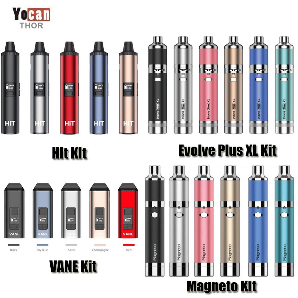 

100% Original Yocan Evolve Plus XL Magneto Hit VANE Dry Herb Wax Vaporizer Kit 1100/1400mAh Battery Ceramic Heating Vape Pen Authentic, Mix color