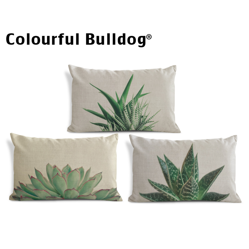 

Plant Monstera Cushion Cover Succulents Pillowcase Baroque Lounger Chair For Living Room Throw Pillow Cushion Blue 30X50Cm Linen