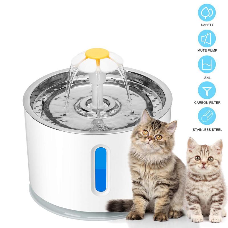 

2.4L Automatic Cat Water Fountain, Ultra-quiet USB Water Fountain for Dogs, Drinking Fountain, Pet Drinking Dispenser