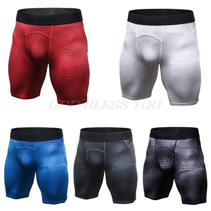 

Men' Sports Gym Compression Wear Under Base Layer Shorts Pants Athletic Tights Drop Shipping, Black