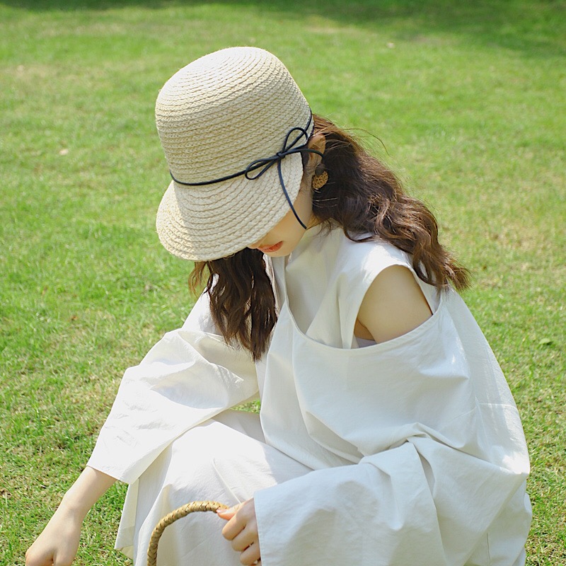 

Wide Brim Hats Leather Rope Decoration Raffia Visor Cap Fashion Straw Beach Women Summer Baseball Caps Snapback Sun Wholesale, 01