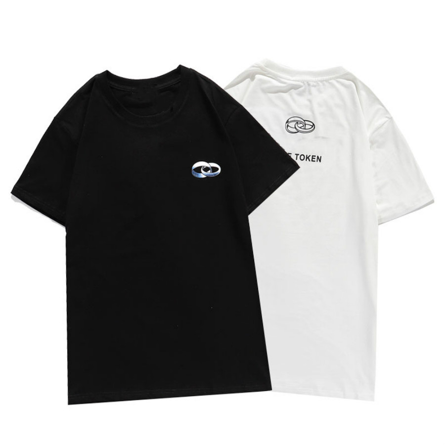 

20s Men' TShirt New Letters Printed T Shirt Women Couple Summer Tee Casual Short Sleeve Solid Color Clothing Homme High Quality Size -2XL, White