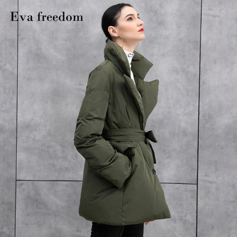 

European and American fashion style women' new products Eva freedom temperament suit collar down jacket mid-length women, Beige