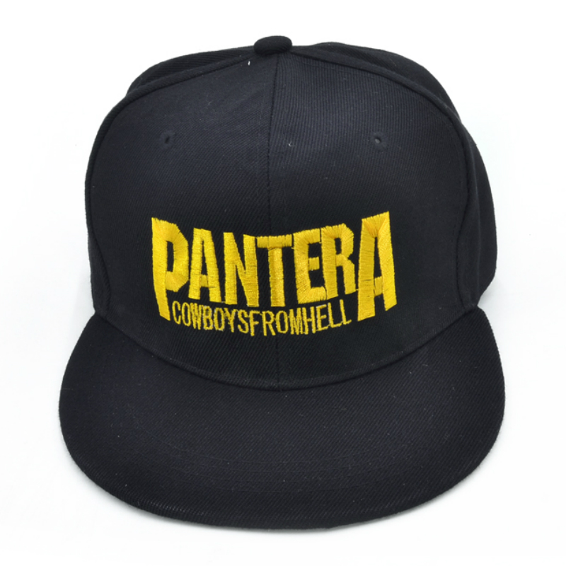 

Pantera Heavy metal band Letter Baseball caps Cowboys From Hell rock Hip-hop cap fashion Men and women snapback hat, Black