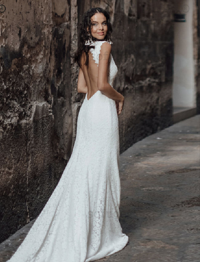 

Simple Backless Strap Sexy Sheath V Neck Wedding Dress Sofuge Boho Dubai Arabic Abiti Da Sposa Vestidos De Fiesta De Noche, White